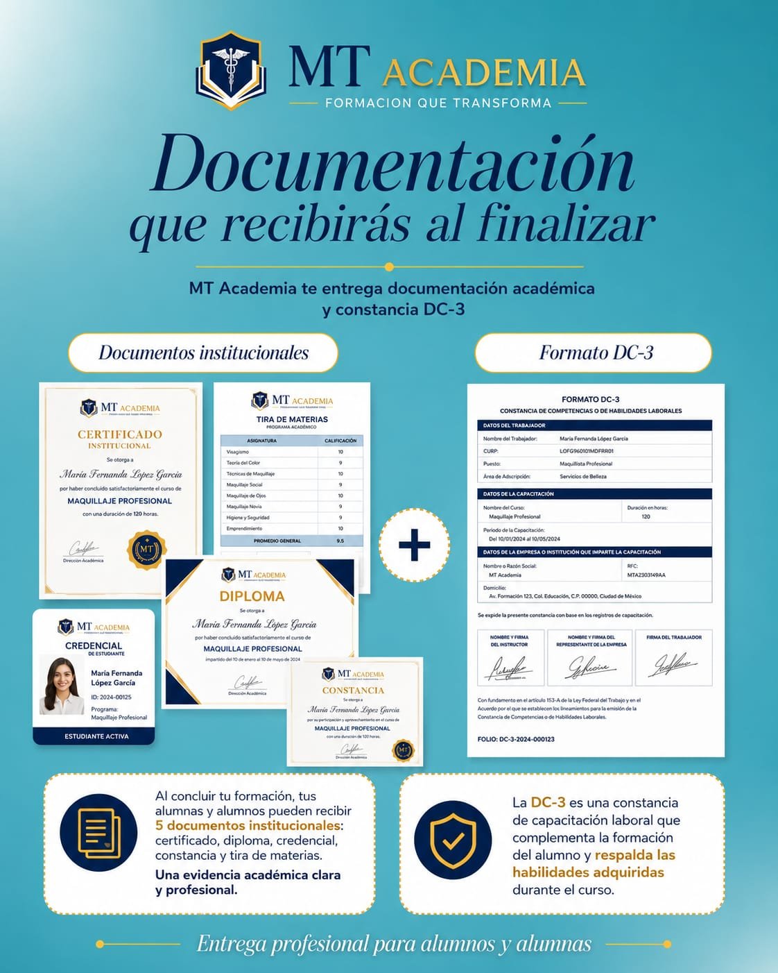 Documentación que recibirás al finalizar en MT Academia